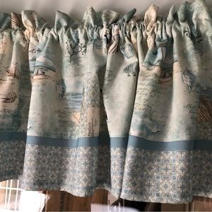 5 Valance’s with seascape pattern